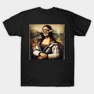 Mona Lisa Inspired - Funny Skiing T-Shirt